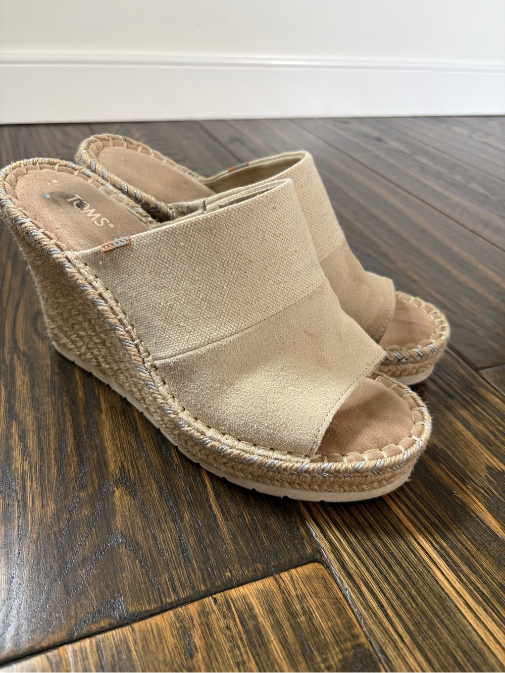 TOMS Monica Platform Wedge Heel in Beige